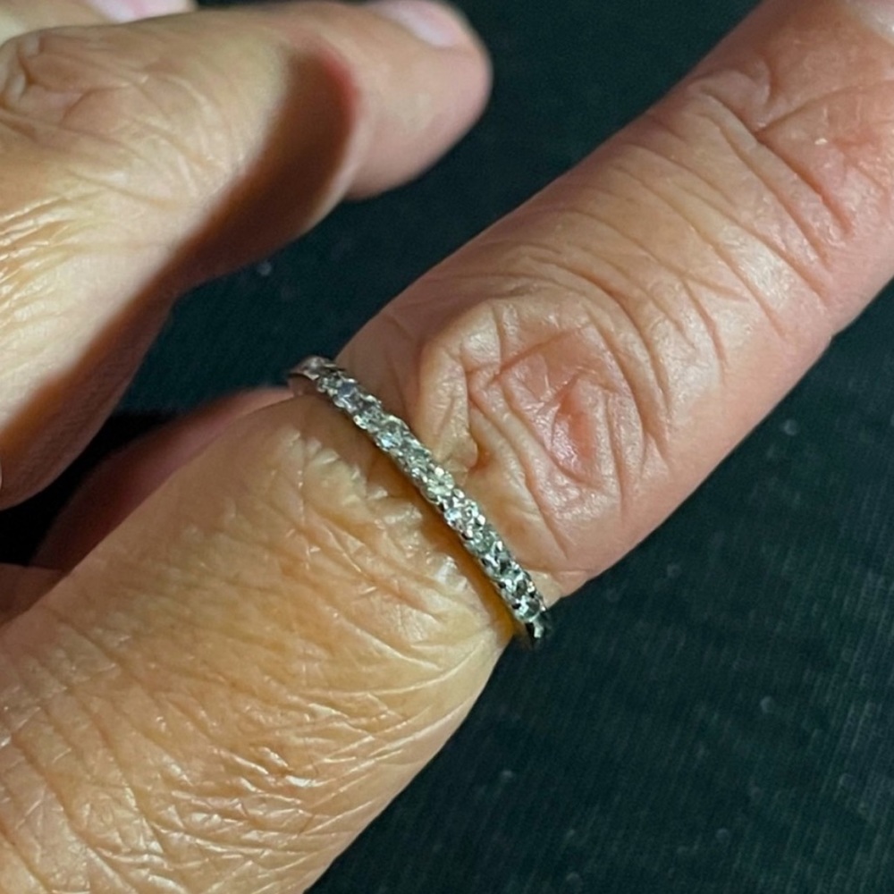 18k solid white gold diamonds ring - Picture 6 of 14